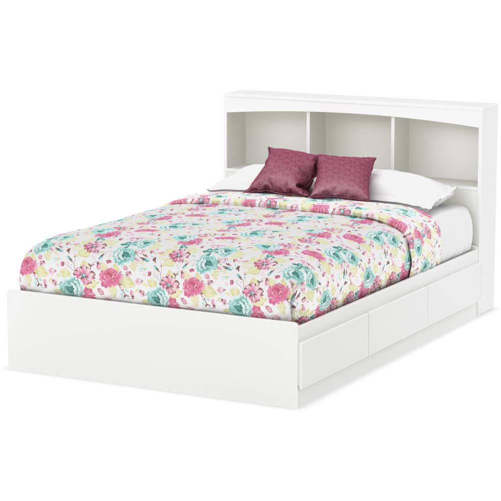 South S Step One 3 Drawer Pure White Full Size Storage Bed 10039 South S Step One 3 Drawer Pure White Full Size Storage Bed