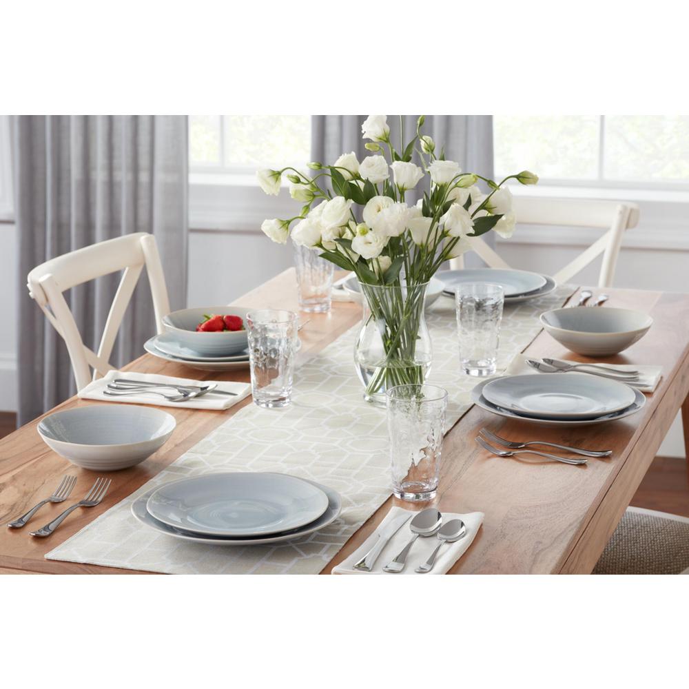 Clearance 75 Off 16 Piece Raindrop Blue Stoneware Dinnerware Set