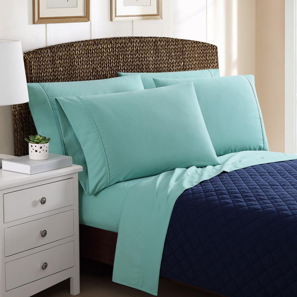 6 Piece Solid Turquoise Queen Sheet Sets Ss1736tuqn 4700 The Home 6 Piece Solid Turquoise Queen Sheet Sets