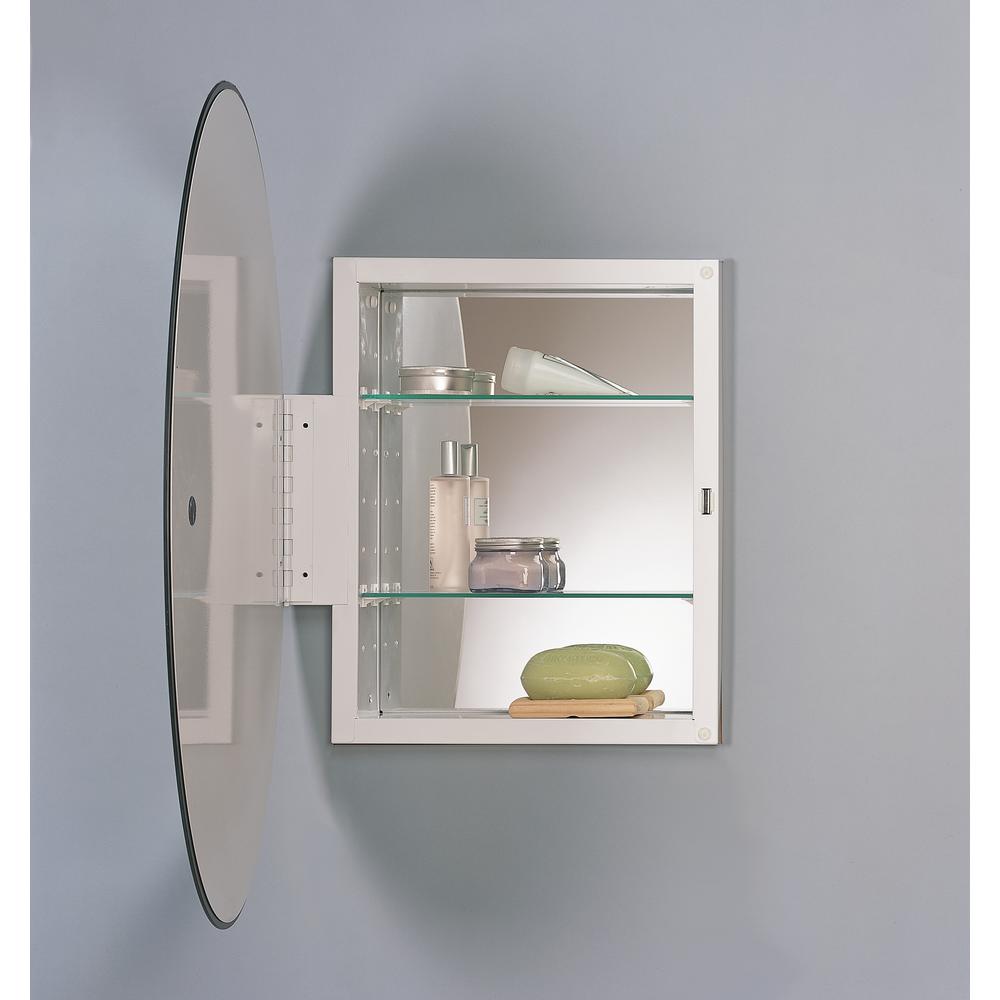 Jensen Metro Oval 21 25 In W X 31 25 In H X 4 5 In D Frameless Recessed Bathroom Medicine Cabinet With Interior Mirror 52wh184pvx The Home Depot