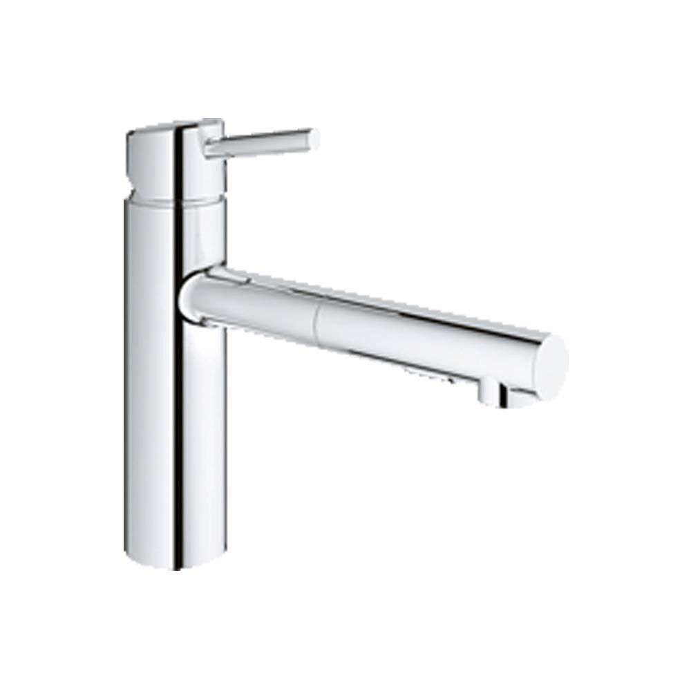 Grohe Concetto Single Handle Pull Out Sprayer Kitchen Faucet In