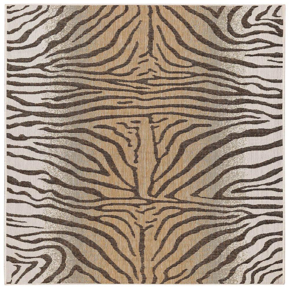 Liora Manne Carmel Zebra Sand 7 Ft 10 In X Square Indoor Outdoor Area Rug