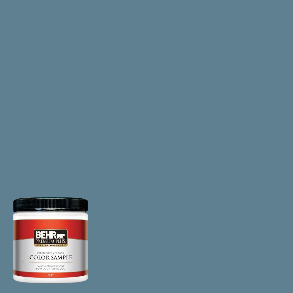 Behr Premium Plus 8 Oz S470 5 Blueprint Flat Interior Exterior S470 5 Blueprint Flat Interior Exterior Paint And Primer In One Sample Pp10416 The Home Depot