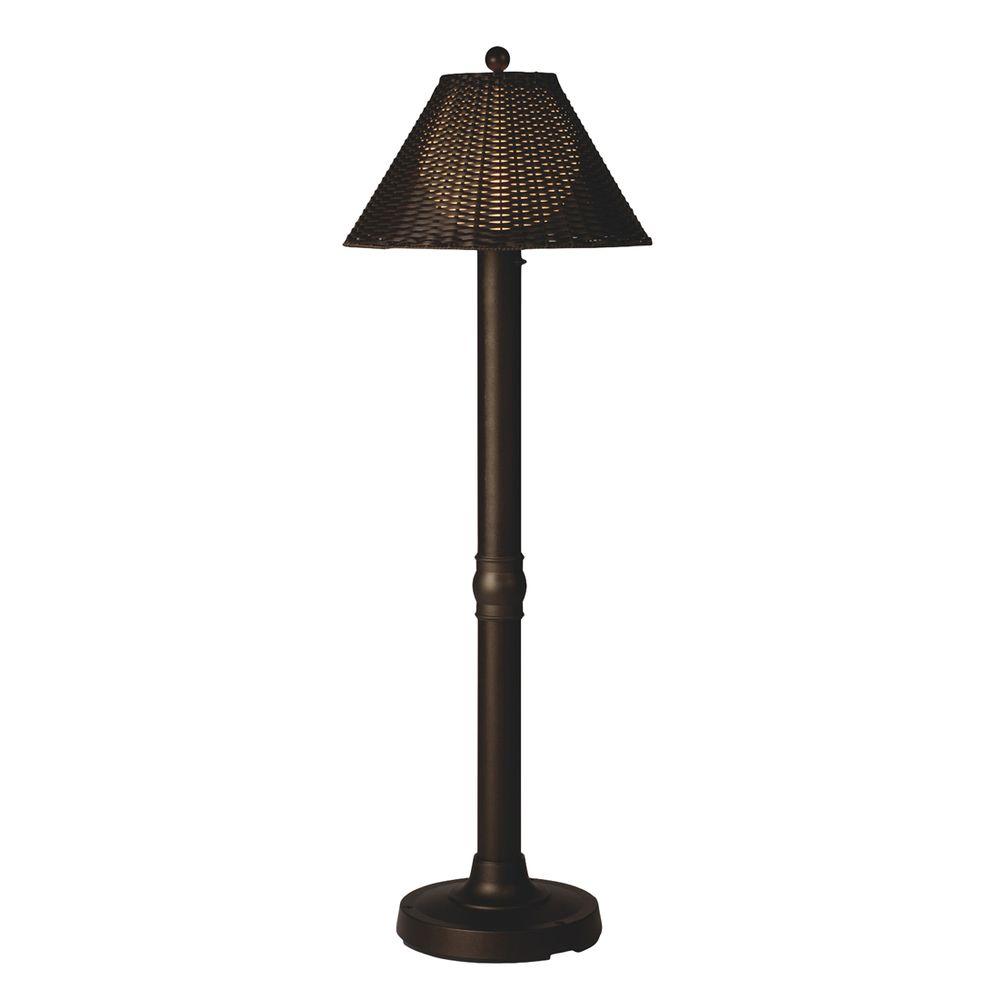 floor lamp with wicker shade