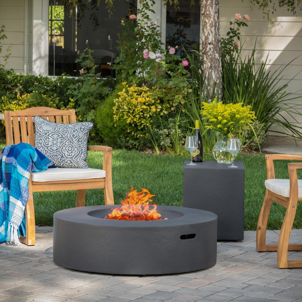 Circular Outdoor Gas Fire Pit Table, Circular Outdoor Furniture With Fire Pit