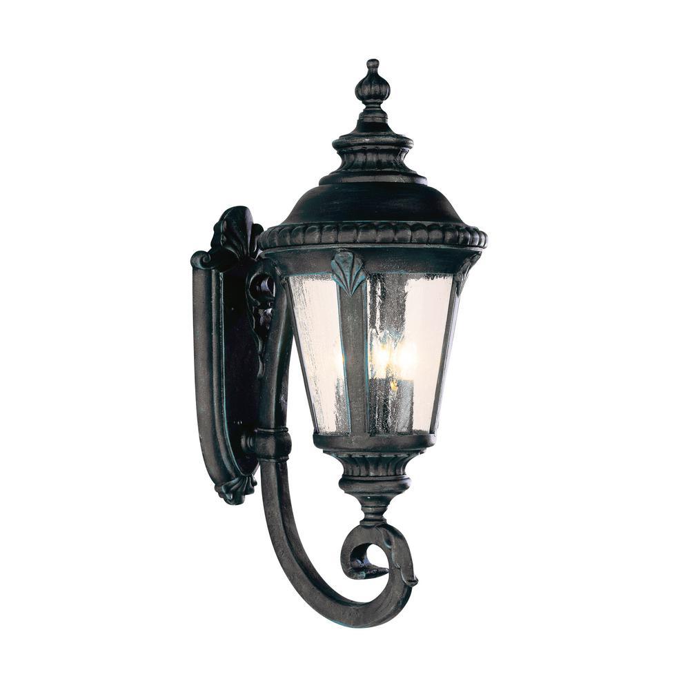 Bel Air Lighting Waterproof Outdoor Wall Mounted Commons 4 Light Swedish Iron Outdoor Wall Mount Lantern