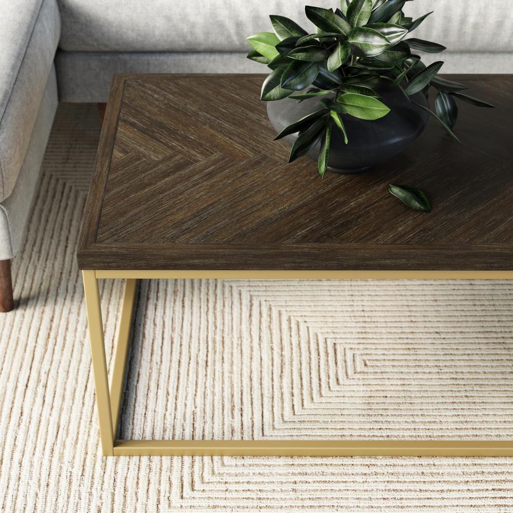 Nathan James Doxa Dark Brown Wood In Herringbone Pattern With Gold Metal Box Frame Industrial Coffee Table 31105 The Home Depot - Nathan James Coffee Tables Nathan James Doxa Dark Brown Wood In Herringbone Pattern With Gold Metal Box Frame Industrial Coffee Table 31105 The Home Depot - Nathan James Coffee Tables