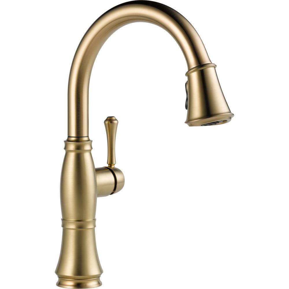 Cassidy Single-Handle Pull-Down Sprayer Kitchen Faucet in Champagne Bronze