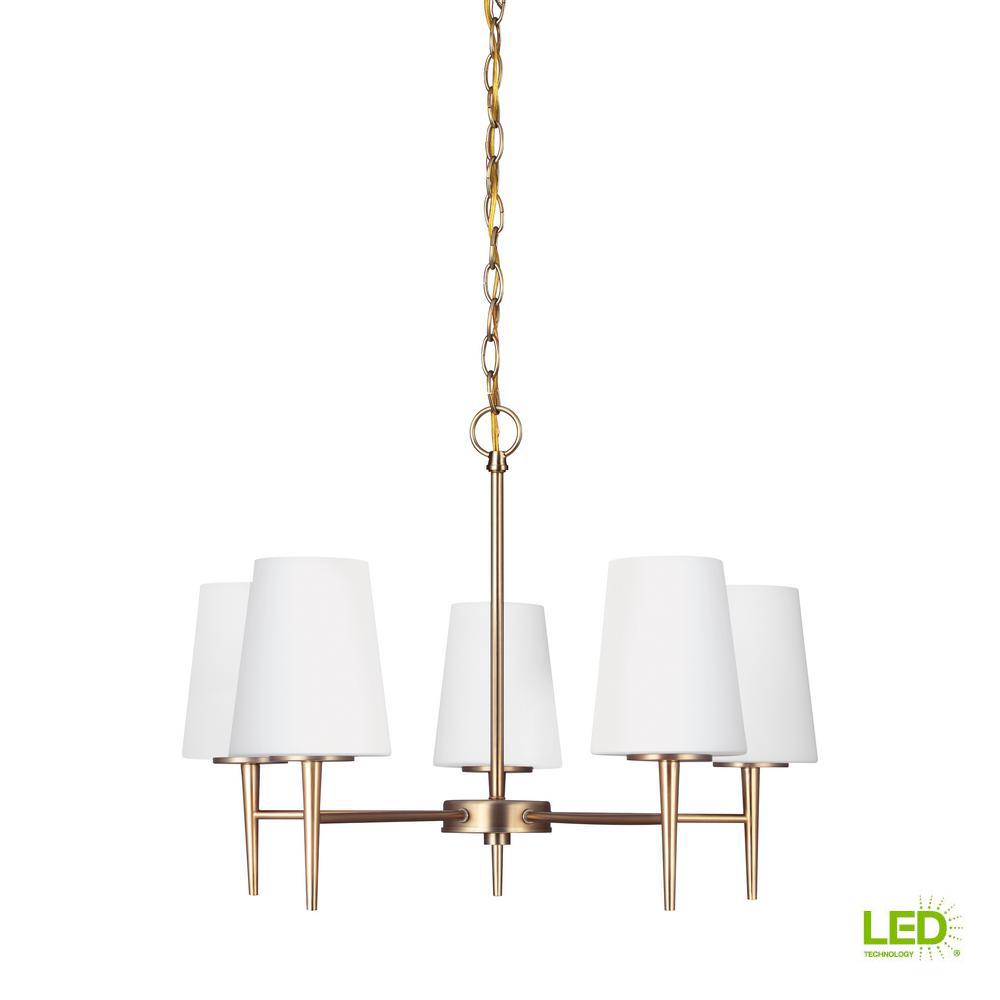 Sea Gull Lighting Driscoll 5Light Satin Bronze Chandelier with LED