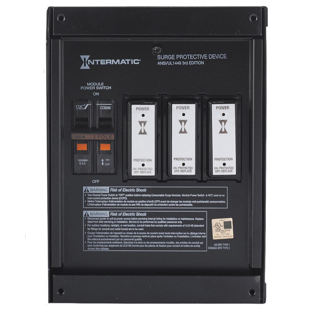 Intermatic Whole Home Surge Protector Kit 50000-Amps LED Light Indicator Plastic