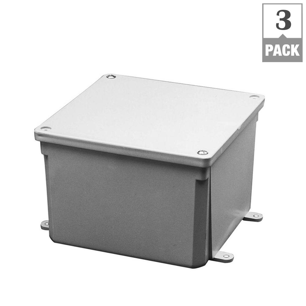 4 in. x 4 in. x 4 in. PVC Junction Box (Case of 3)E987NR The Home Depot