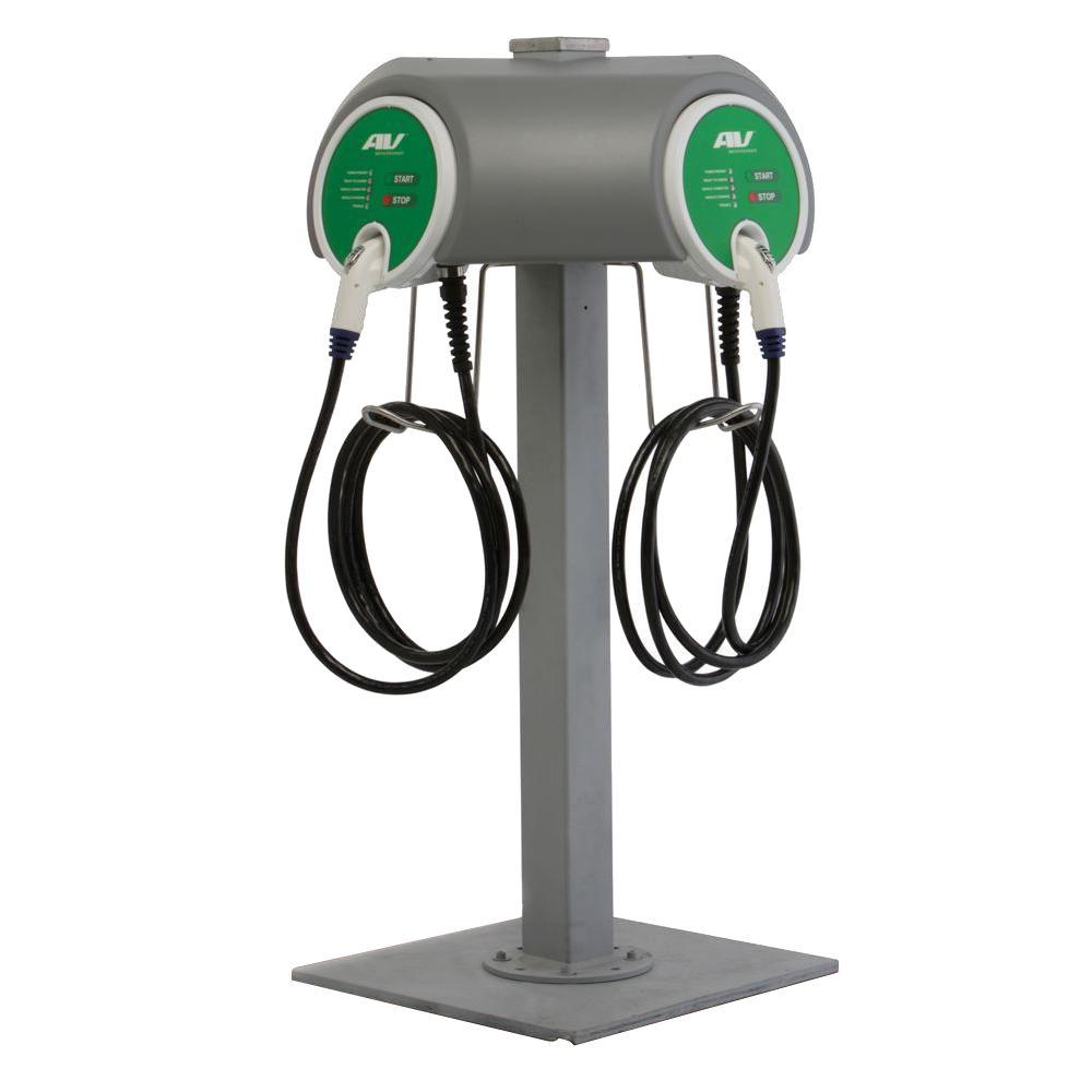 AeroVironment Dual Pedestal 32 Amp Level 2 EV Charging Stations With 25 