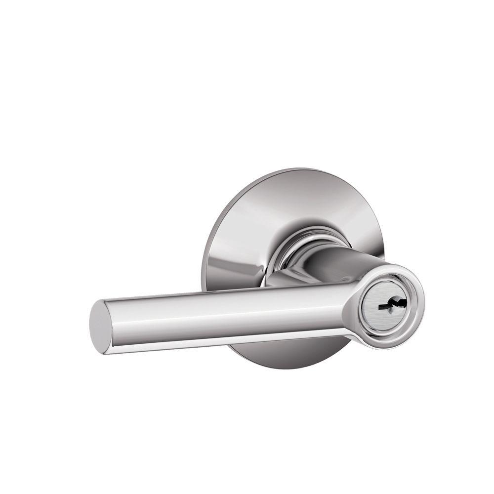 Schlage Broadway Bright Chrome Entry Door LeverF51 BRW