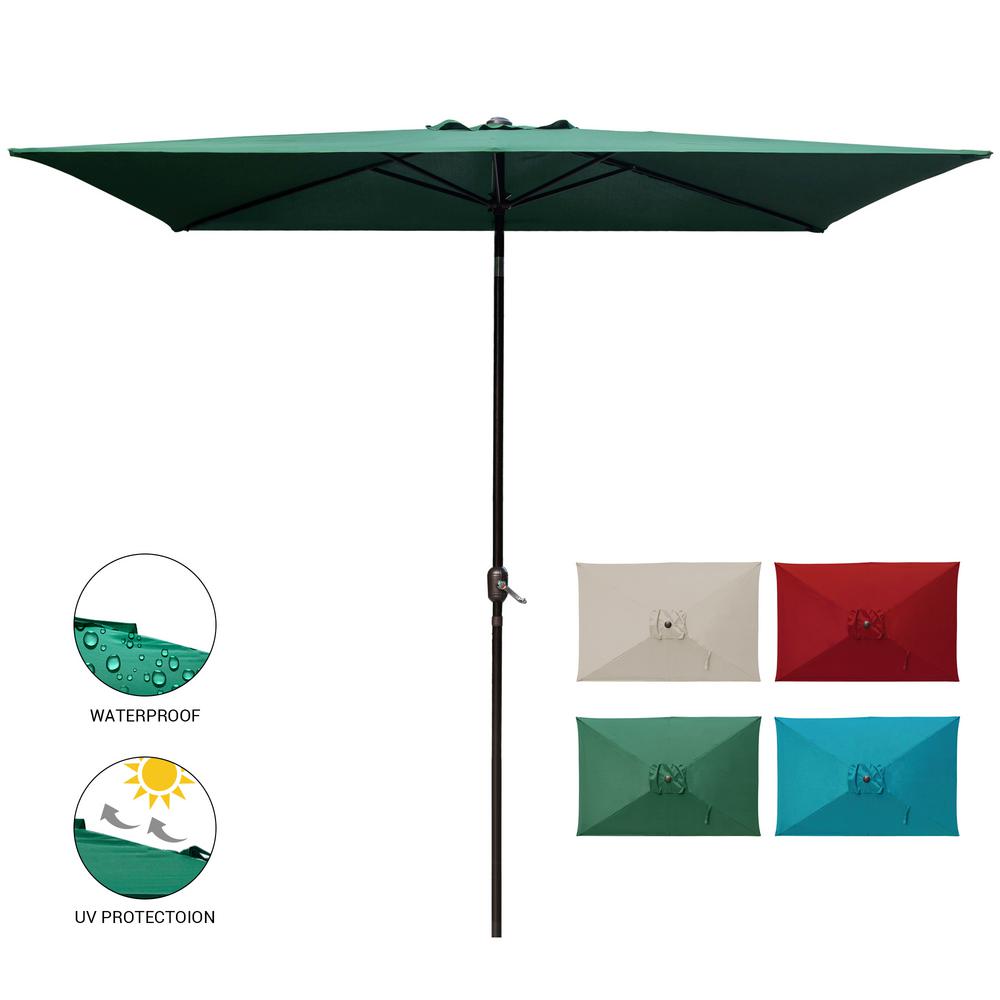 Green 10 Ft Patio Umbrellas Patio Furniture The Home Depot