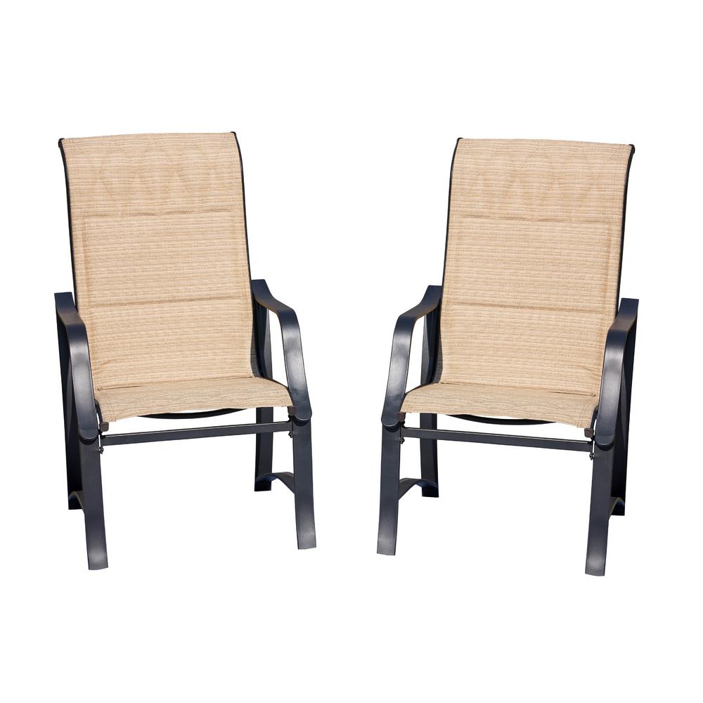 Patio Festival Padded Sling Outdoor Dining Chair in Beige ...