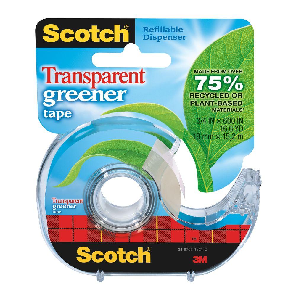 3M Scotch 3/4 in. x 16.6 yds. Transparent Greener Tape (Case of 144)39