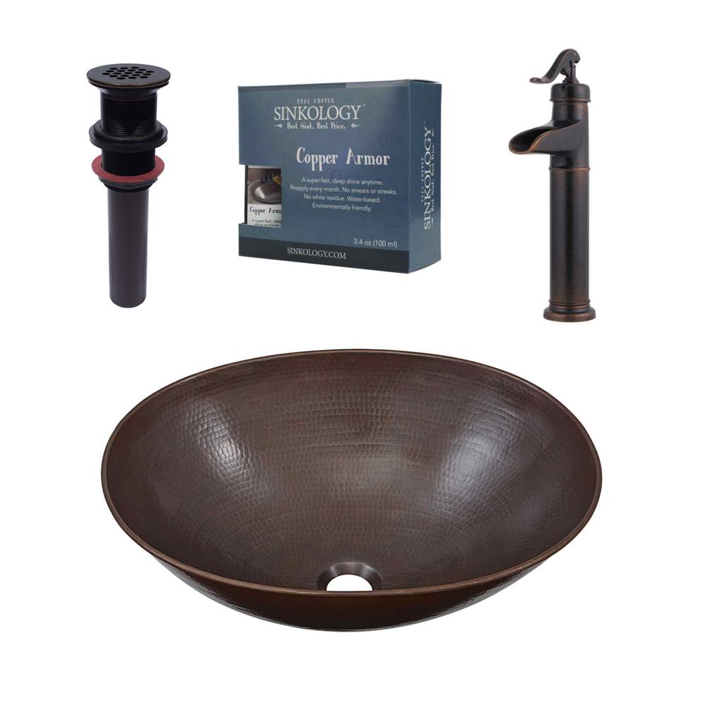 Sinkology Pfister All In One Copper Vessel Sink Maxwell Design Kit