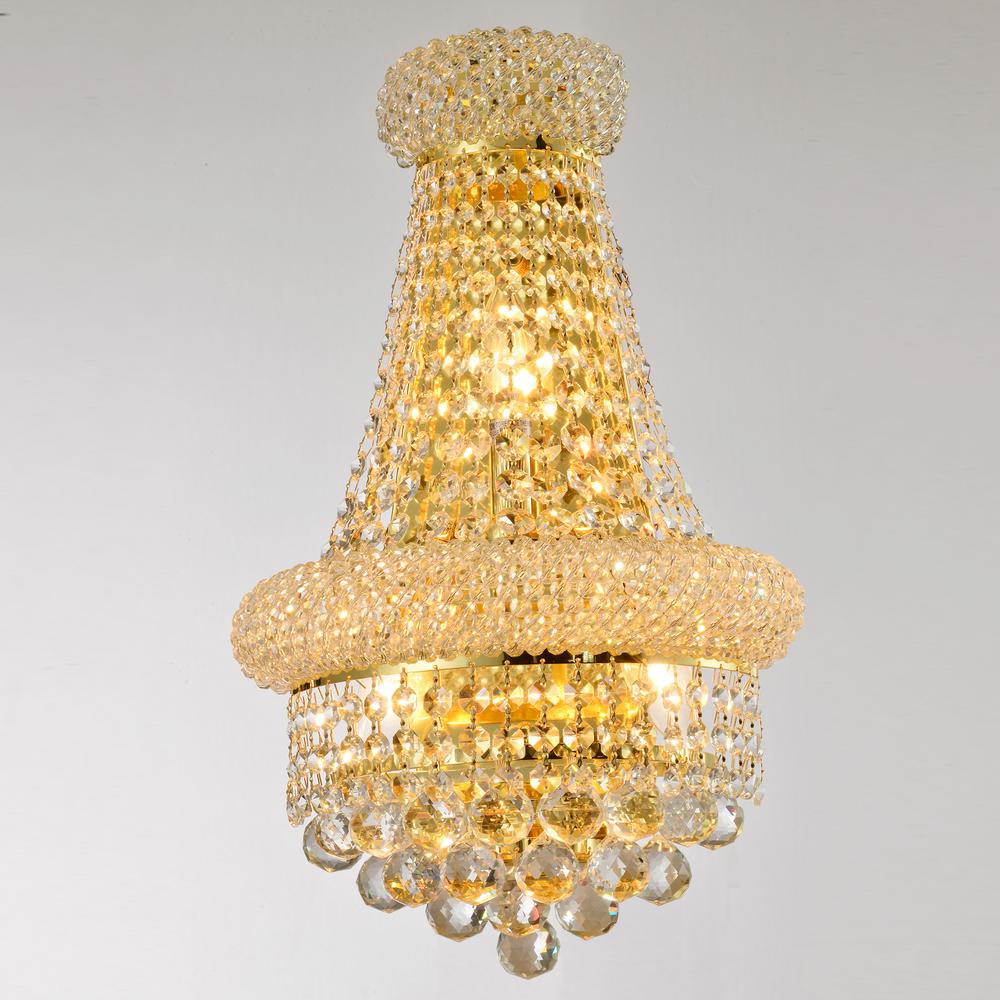 Worldwide Lighting Empire 12 In Gold Crystal Wall Sconce Light Crystal Wall Sconce Light