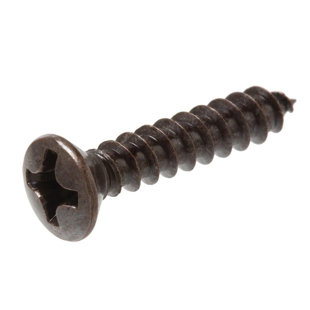 8 x 3/4 in. BronzePlated OvalHead Phillips Decorator Screws (4Pack