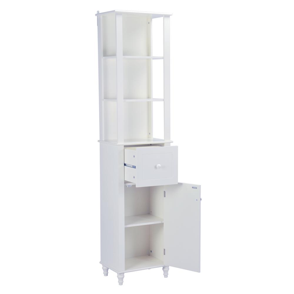 A E Bath And Shower Cary Ii 16 In W X 12 In D X 72 In H Standing Storage Bath Cabinet In White 240223 The Home Depot