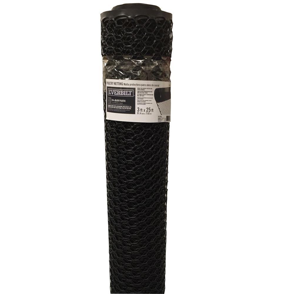 Everbilt 4 ft. x 50 ft. Black PVC Coated Welded Wire Fence308382EB