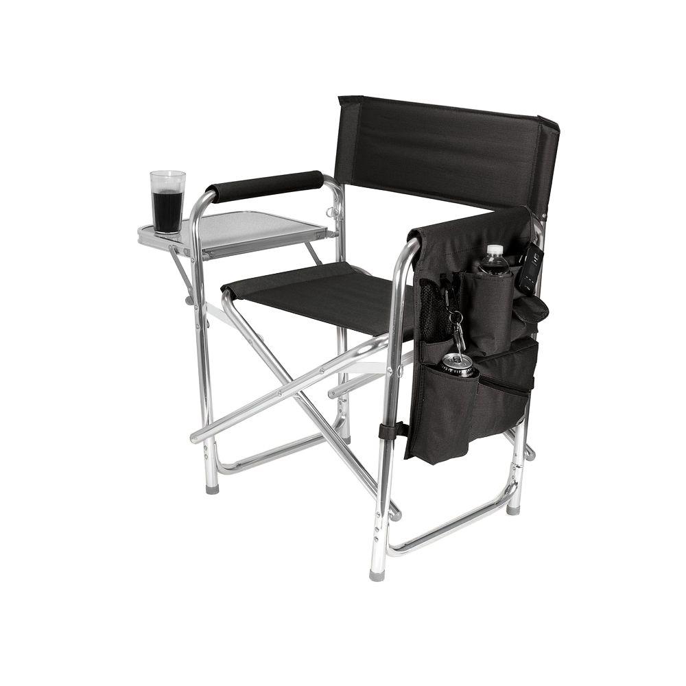 Picnic Time Black Sports Portable Folding Patio Chair 809 00 179