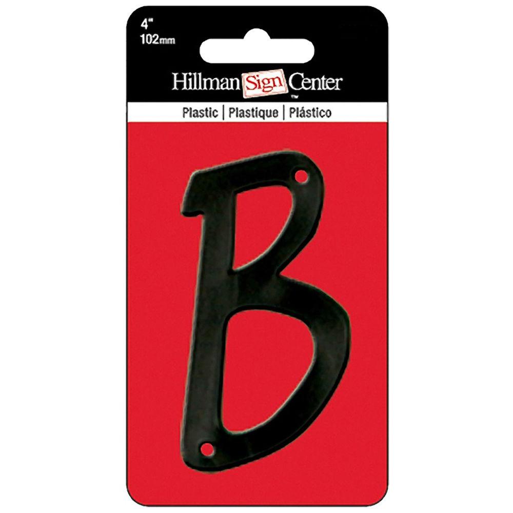 The Hillman Group 4 In. Black Plastic Letter B-842534 - The Home Depot