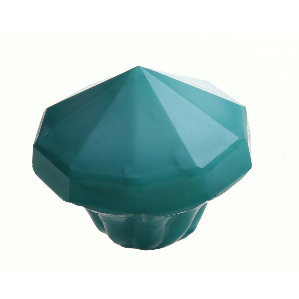 Gliderite 1 1 2 In Aqua Glass Octagon Cabinet Drawer Knobs 10