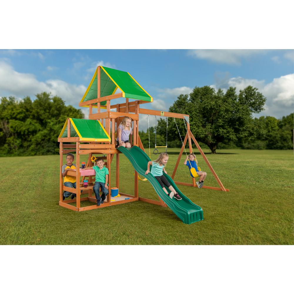 Creative Cedar Designs Woodlands Complete Wooden Swing Set