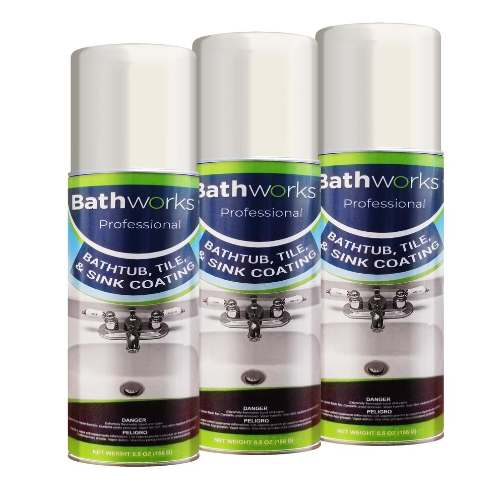 BATHWORKS 16.5 oz. Tub and Tile Refinishing Kit 3 Spray Cans, Biscuit