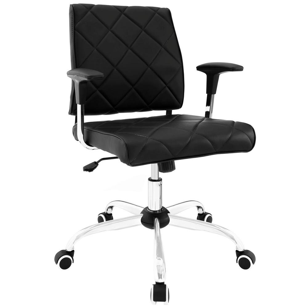 Modway Lattice Black Vinyl Office Chair Eei 1247 Blk The Home Depot Modway Lattice Black Vinyl Office Chair