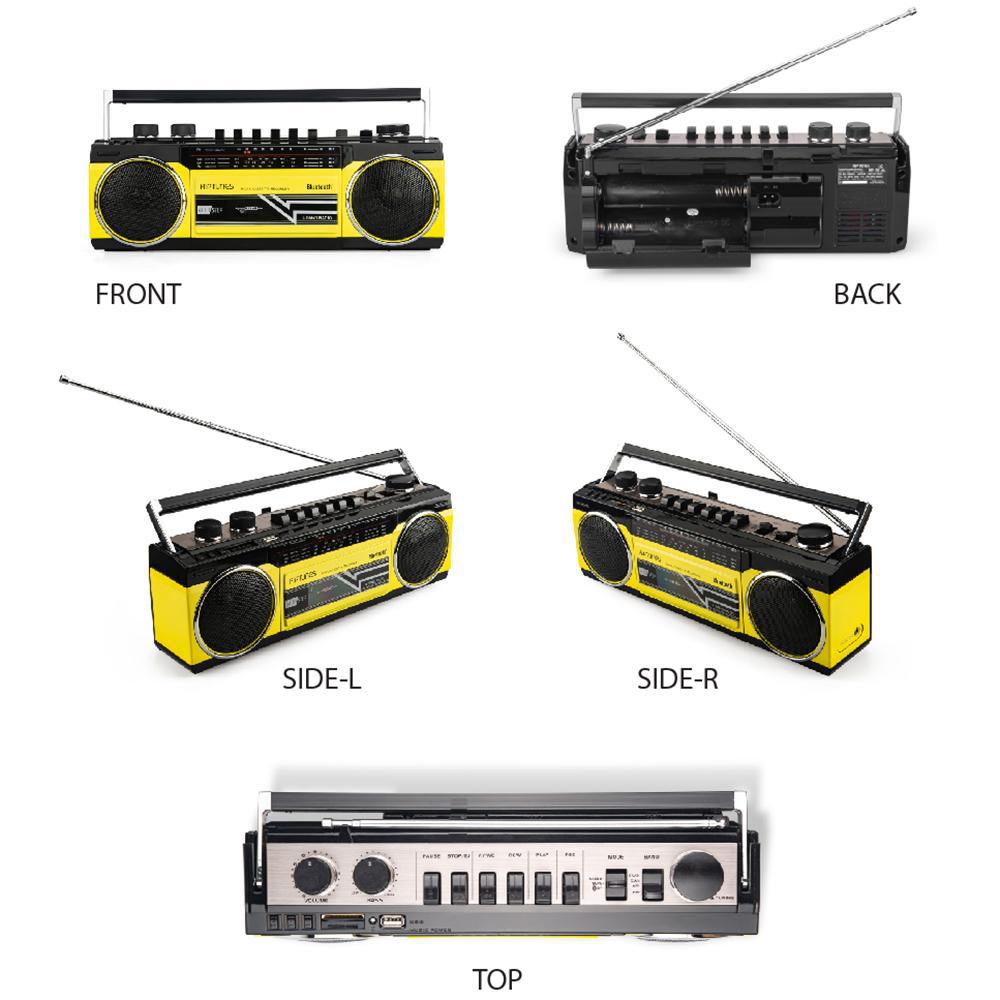 retro cassette boombox with bluetooth