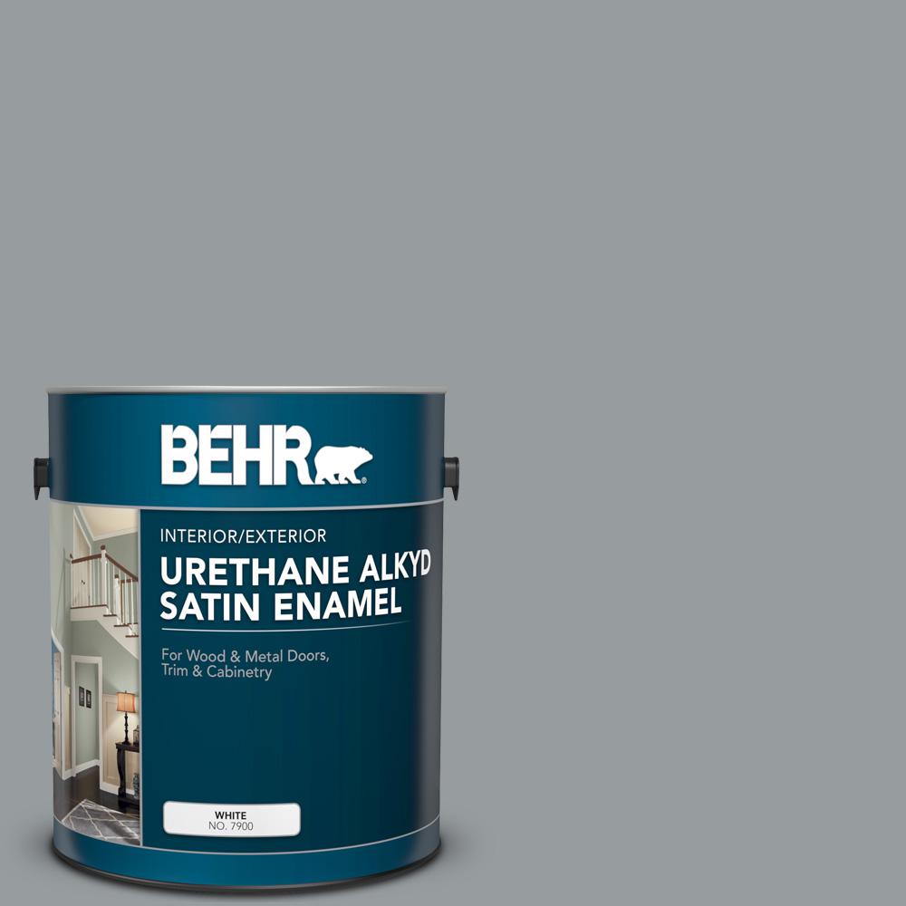 Behr 1 Gal Ae 51 Coast Guard Gray Urethane Alkyd Satin Enamel