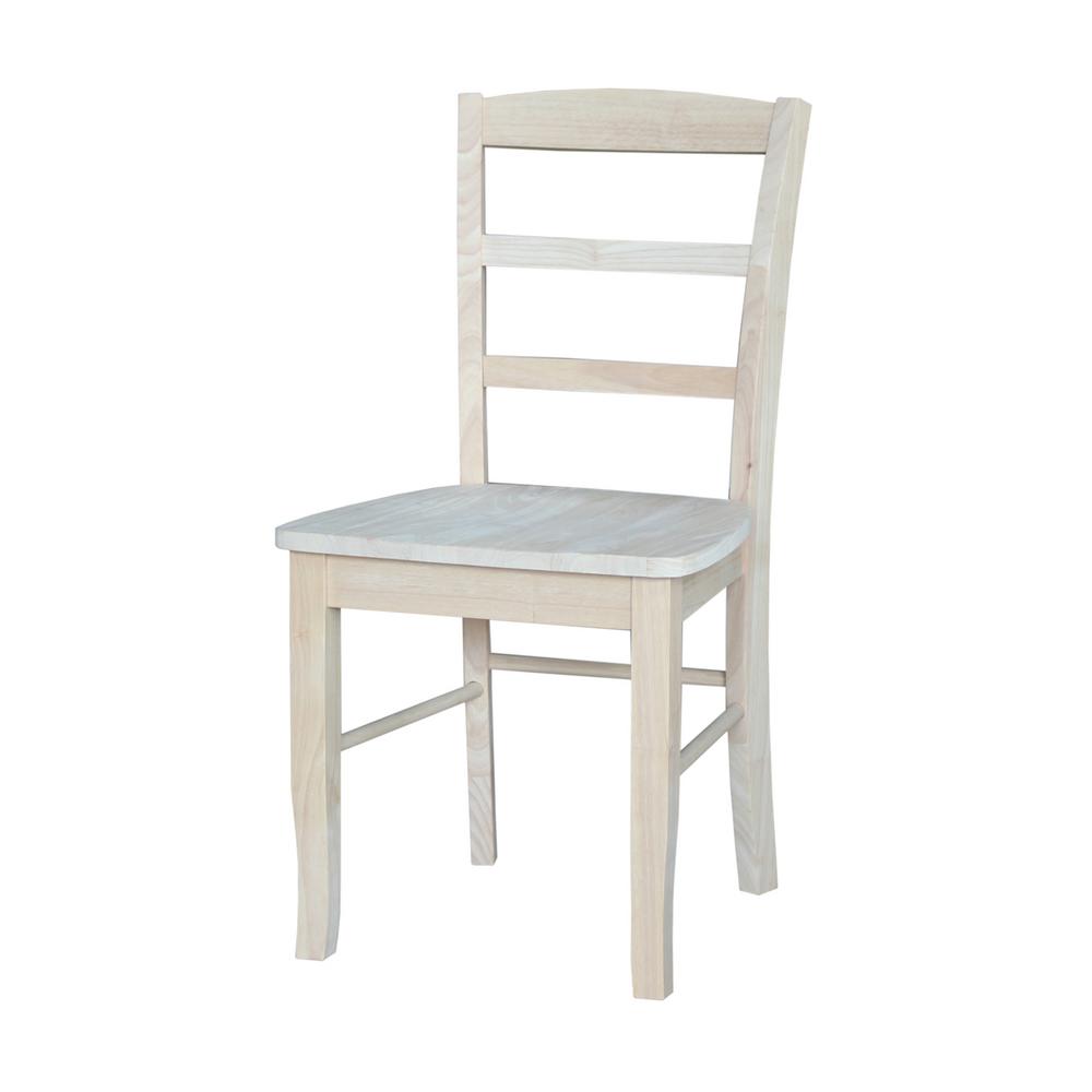 International Concepts Unfinished Madrid Ladderback Dining Chairs (Set