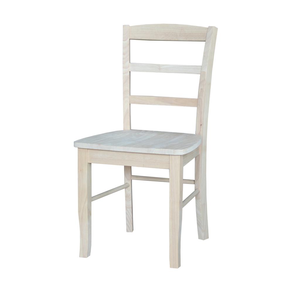 International Concepts Unfinished Madrid Ladderback Dining Chairs