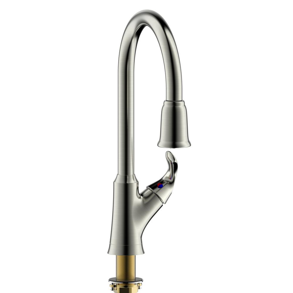 Fontaine By Italia Arts Et Metiers Single Handle 1 Or 3 Hole Pull Down Sprayer Kitchen Faucet In Brushed Nickel Mff Amk3 Bn The Home Depot