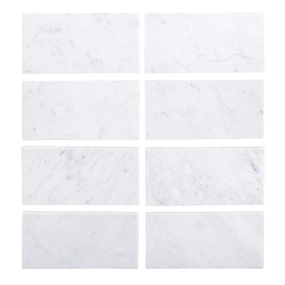 Jeff Lewis Italian White Carrara 3 In X 6 In Honed Marble Floor