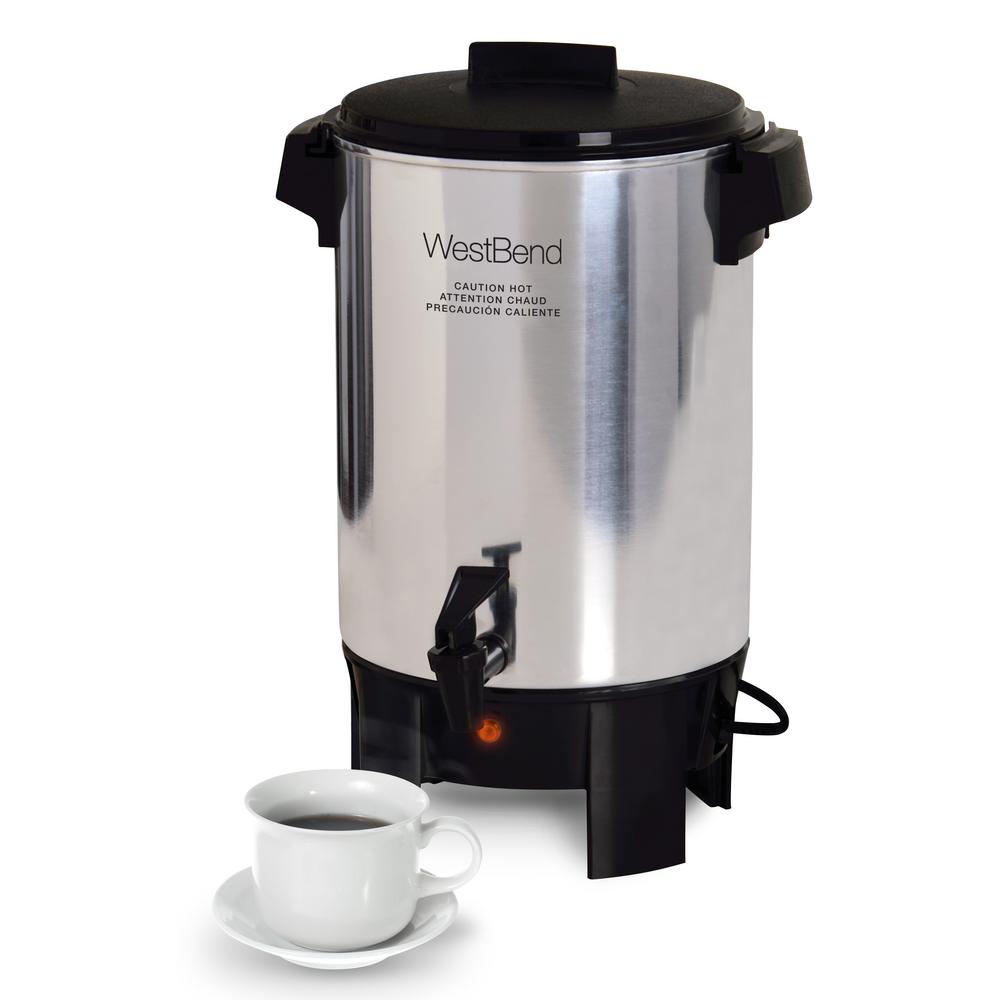 West Bend 30-Cup Silver Commercial Aluminum Coffee Urn Features ...