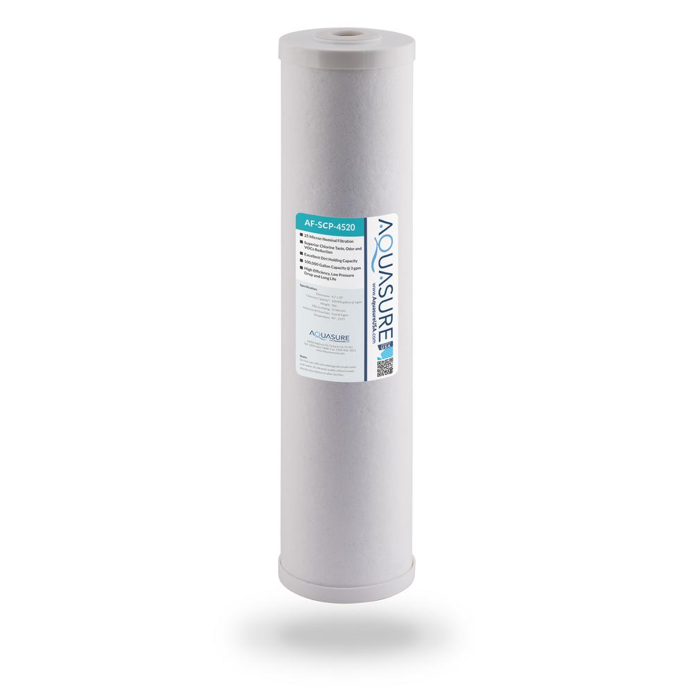 Aquasure Fortitude 25 Mic Sediment Gac Dual Purpose Whole House Water Filter Cartridge Af Scp 45 The Home Depot