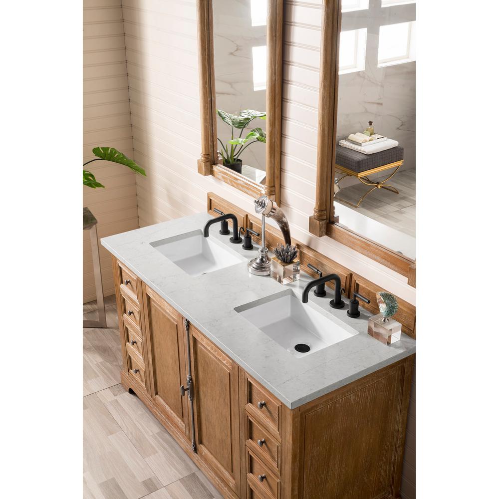 James Martin Vanities Providence 60 in. Single Vanity in Driftwood with Quartz Vanity Top in