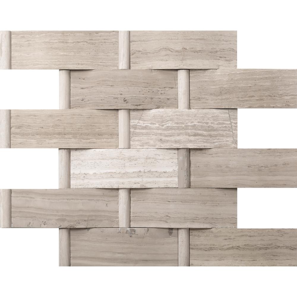 Limestone Stone Fireplace Mosaic Tile Tile The Home Depot
