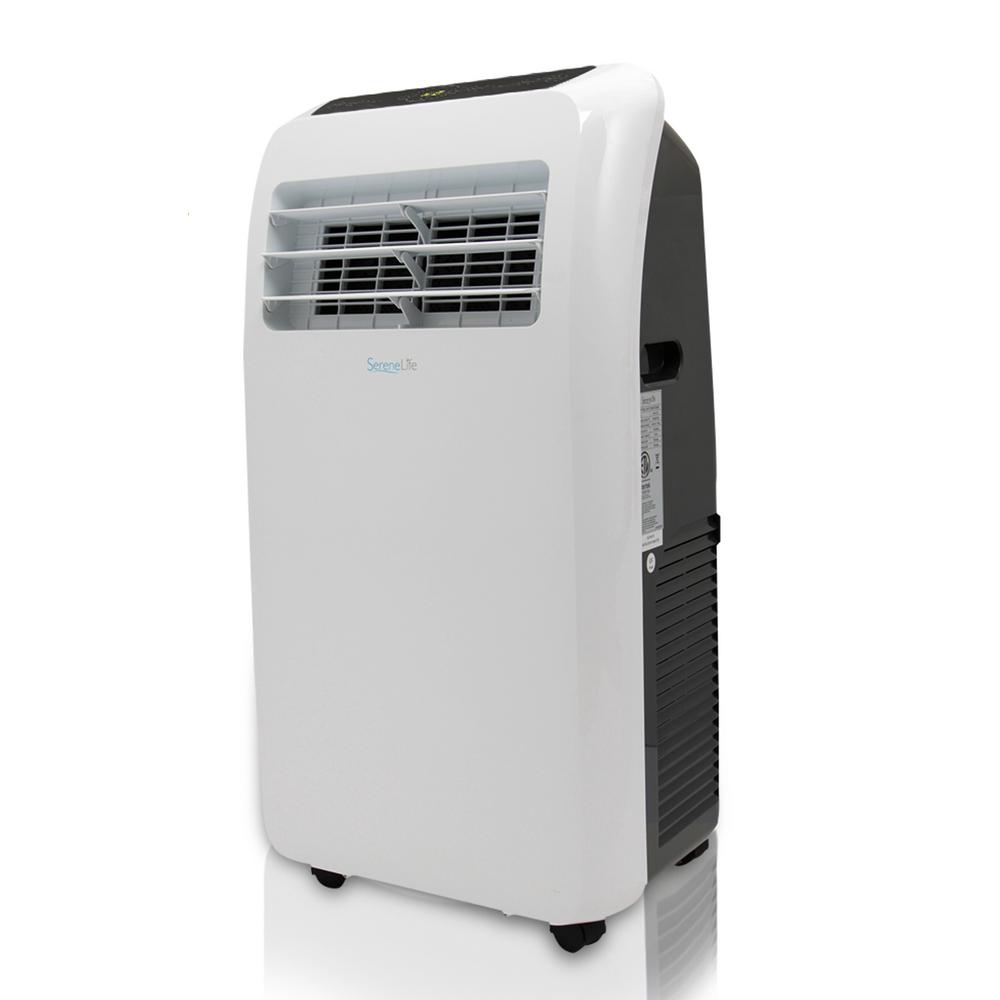 SereneLife 10,000 BTU (6,000 BTU, DOE) Portable 3-in-1 Air Conditioner with Dehumidifier in White for Rooms Up to 450 Sq. Ft