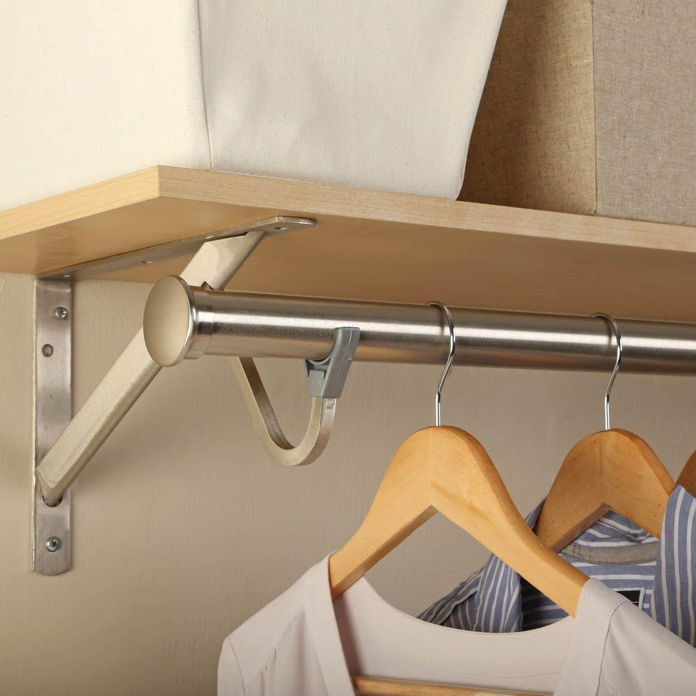Everbilt 96 In X 1 5 16 In Heavy Duty Brushed Nickel Closet Pole