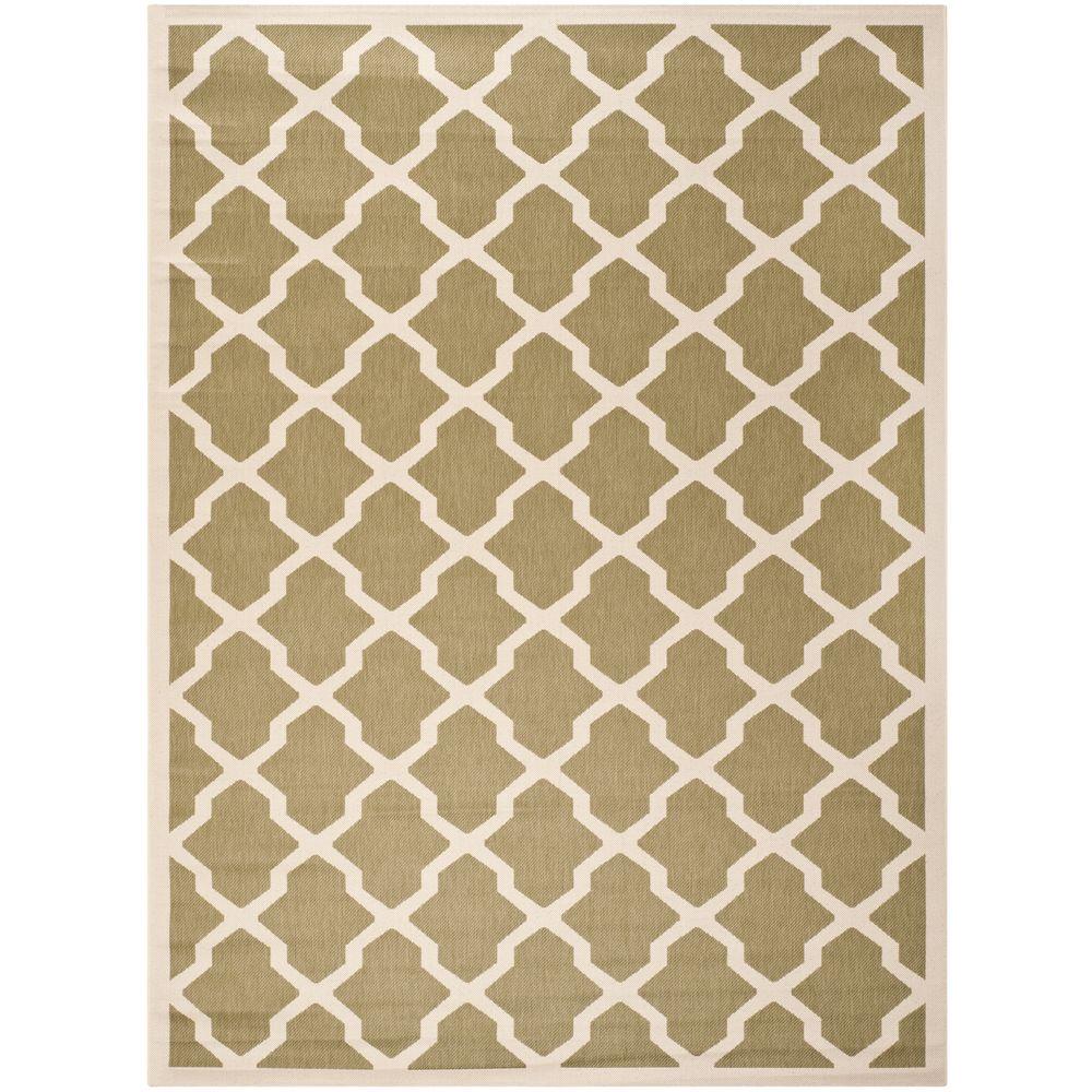 Safavieh Courtyard Green/Beige 9 ft. x 12 ft. Indoor/Outdoor Area Rug