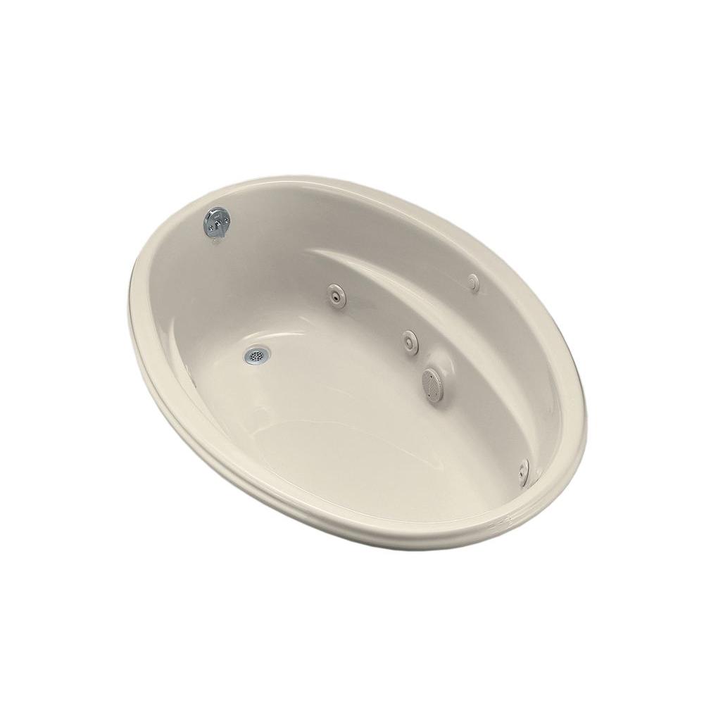 KOHLER 5 ft. Oval Drop-In Whirlpool Bathtub with ...