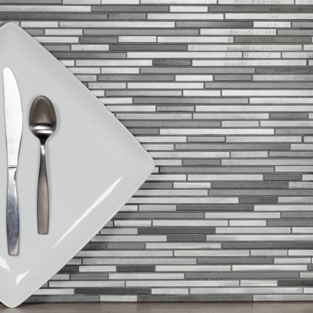 Abolos City Lights Ny Gray Thin Linear Mosaic 12 In X 16 Abolos City Lights Ny Gray Thin Linear