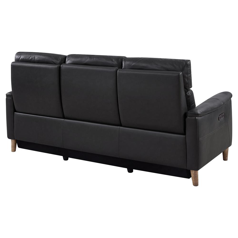 Armen Living Gala Brown Wood And Pewter Genuine Leather
