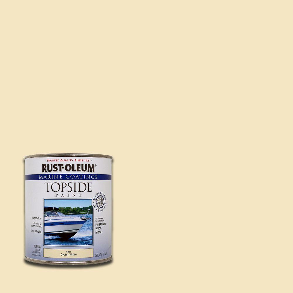 Rust Oleum Marine 1 Qt Gloss White Topside Paint 4 Pack 206999 Gloss Oyster White Topside Paint 4 Pack Rust Oleum Marine