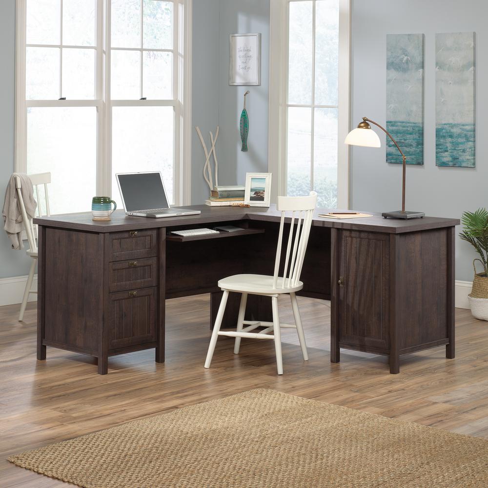 SAUDER Costa Coffee Oak L-Shaped Desk-422982 - The Home Depot