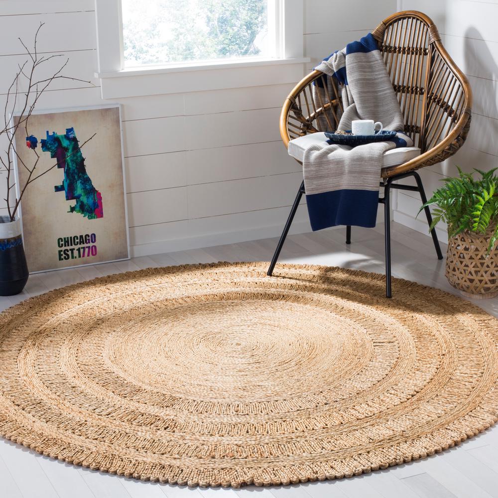 Safavieh Natural Fiber Beige 5 Ft X Round Indoor Area Rug Safavieh Natural Fiber Beige 5 Ft X